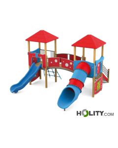 multi-jeux-avec-toboggan-à-en-tube-pour-parc-de-jeux-h109224