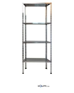 Étagère-à-boulonner-en-acier-inoxydable-4-étagères-à-fentes-180x40xh180-cm-h11151