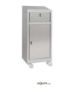 Pupitre-mobile-en-acier-inox-AISI-430-sur-roulettes-à-1-porte-avec-tiroir-h111_80