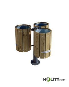 Corbeilles en bois pour la collecte des déchets sans couvercles h287_399