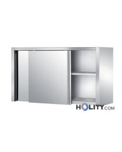 meuble-haut-inox-portes-coulissantes-2-étagères-avec-grilles-h31418