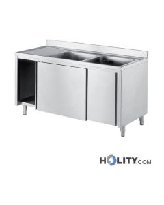 plonge-de-cuisine-inox-2-vasques-et-1-égouttoir-L.-200 cm