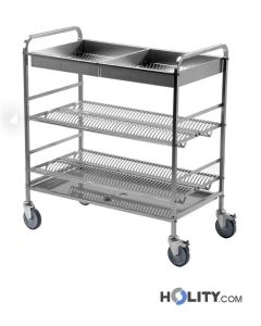 chariot-égouttoir 2-porte-assiettes-et-1-plateau-verres-inox-h314_164