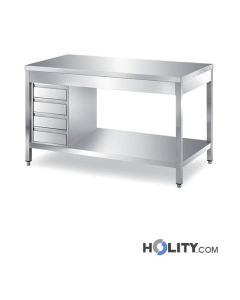 table-en-inox-avec-1-étagère-inférieure-et-4-tiroirs-h314_85