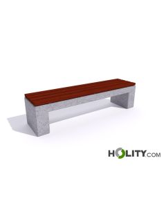 Banc-en-bois-et-béton-sans-dossier-h319-144