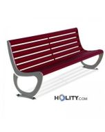 Banc-en-métal-bicolore-avec-dossier-h14005