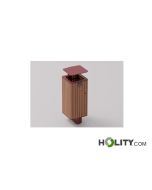 Cestino in legno portarifiuti per fissaggio al suolo h140_545