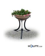 jardinière-ronde-avec-pot-en-terre cuite-h28750