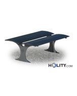 banc double assise en acier-h28754