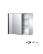 meuble-haut-inox-avec-portes-coulissantes-2-étagères-h31417
