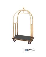chariot-à-bagages-en-acier-inoxydable-laitonné-avec-porte-cintres-h31-284