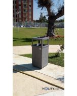 vide-ordures-en-béton-avec-cendrier-h45004