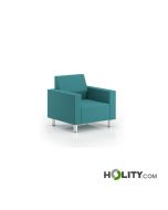 Fauteuil monoplace avec pieds en nylon chromé h776_81