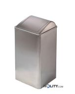 Poubelle salle de bain avec couvercle pivotant en acier inox h4038