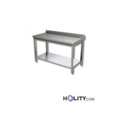 table-de-travail-inox-L.-150-cm-avec-1-étagère-et-rebord-h111_103