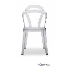 Chaise design en polycarbonate -h7410-transparente-orange