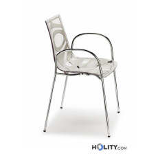 Chaise design en technopolymere -h7412-transparent-orange