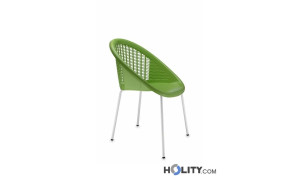 Chaise en polypropylène et acier blanc h74117 lin