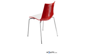 Chaise design en polymere -h7414-blanc-rouge