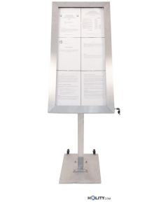 Tableau d'affichage LED 6A4 en acier inox brossé h14815 
