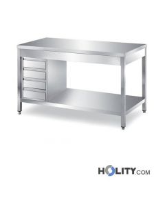 table-en-inox-avec-1-étagère-inférieure-et-4-tiroirs-h314_85