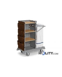 chariot-porte-linge-pour-hôtel-avec-étagèeres-en-bois-h42203