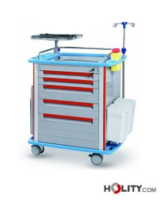Chariot d’urgence avec porte-bouteilles-h615-14