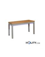 banc de vestiaire avec assise en bois-h471-08