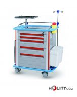 Chariot d’urgence avec porte-bouteilles-h615-14