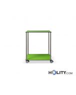 chariot-de-service-salle-inox-2-étages-coloré-h707_07-vert