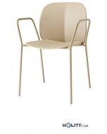 Chaise en technopolymère et acier avec accoudoirs h74_392