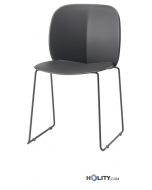 Chaise à traîneau en technopolymère et acier h74_393