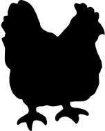 Tableau adhésif en forme de poule h14842