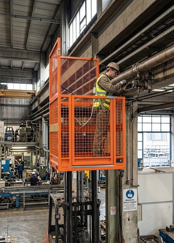 Mobilier industriel et travaux en hauteur : le rôle des nacelles, cages et plateformes