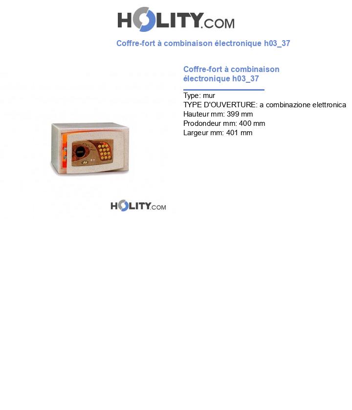 Coffre-fort à combinaison électronique h03_37