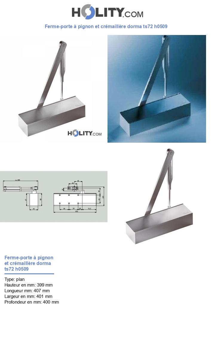Ferme-porte à pignon et crémaillère dorma ts72 h0509