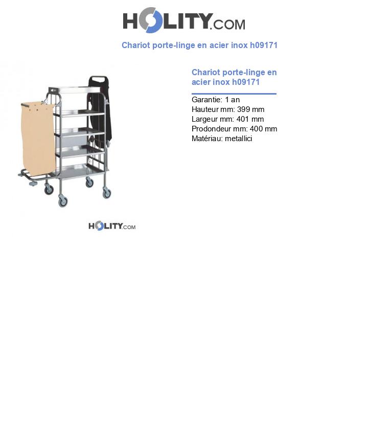 Chariot porte-linge en acier inox h09171