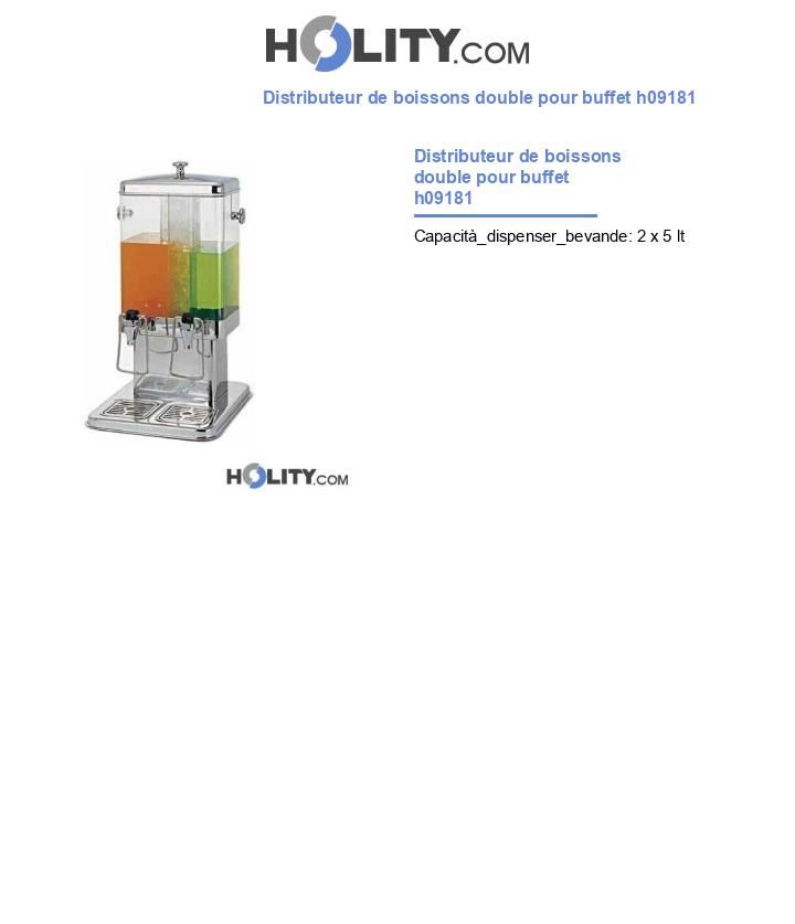 Distributeur de boissons double pour buffet h09181