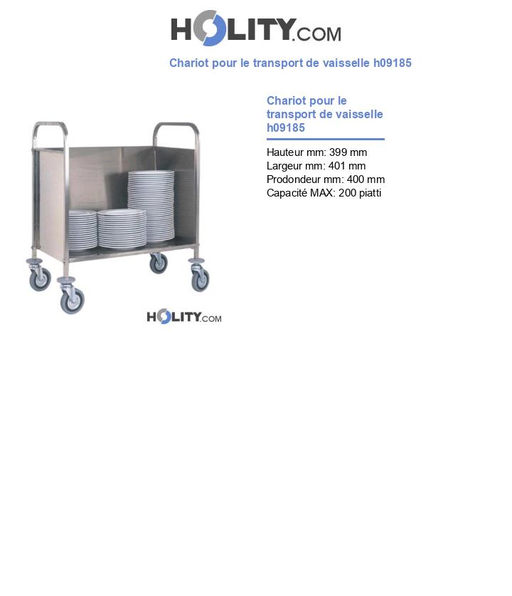 Chariot pour le transport de vaisselle h09185