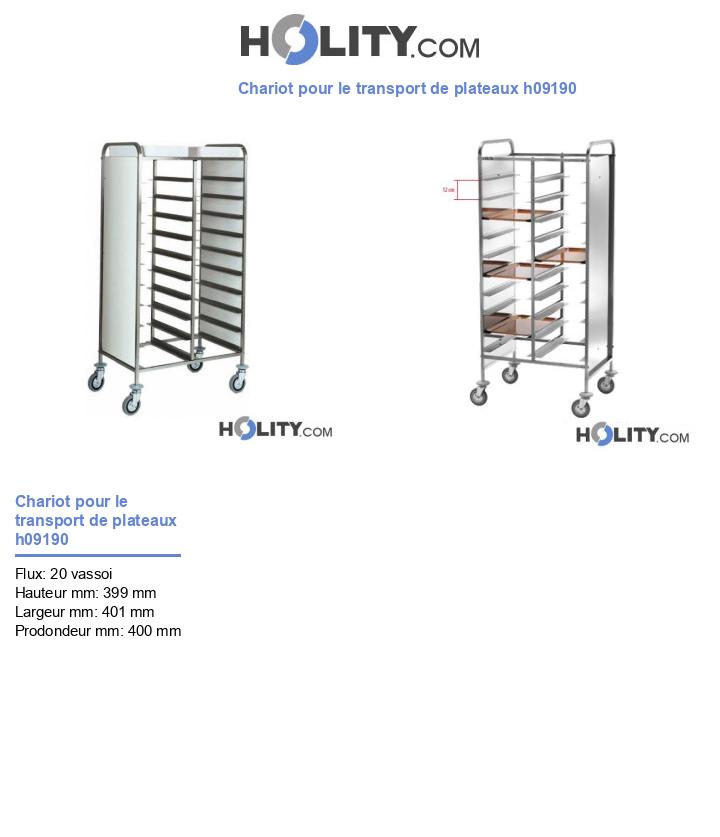 Chariot pour le transport de plateaux h09190