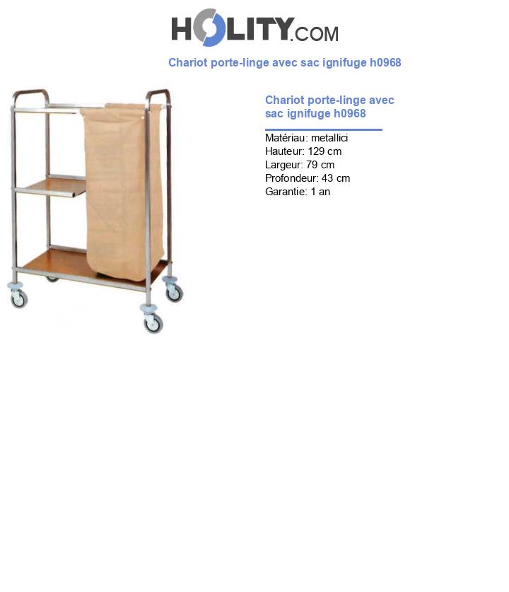Chariot porte-linge avec sac ignifuge h0968