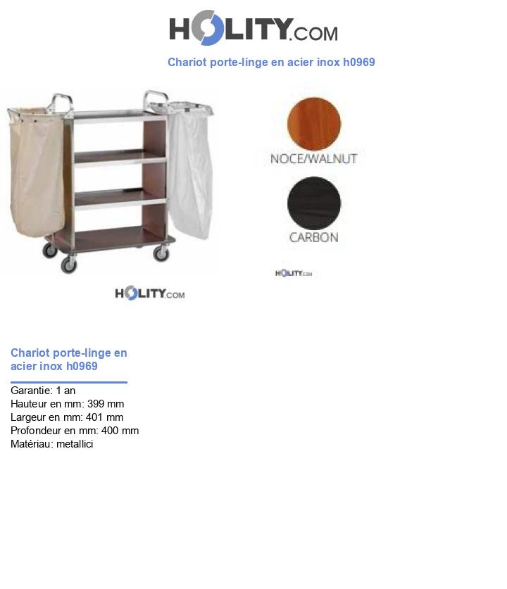 Chariot porte-linge en acier inox h0969