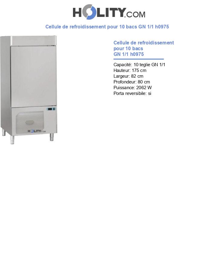 Cellule de refroidissement pour 10 bacs GN 1/1 h0975