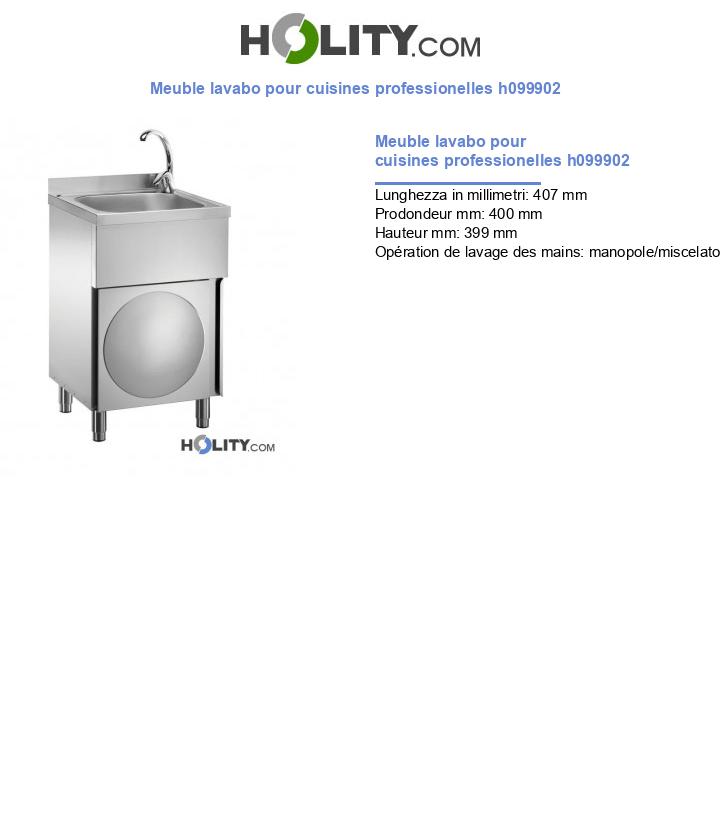 Meuble lavabo pour cuisines professionelles h099902