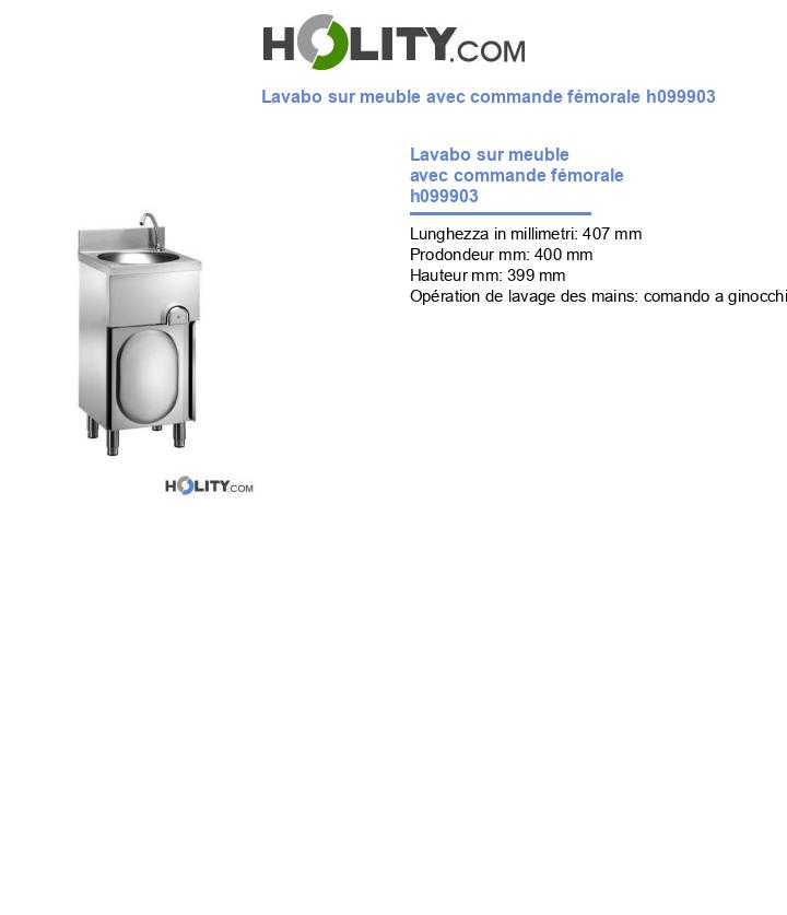 Lavabo sur meuble avec commande fémorale h099903