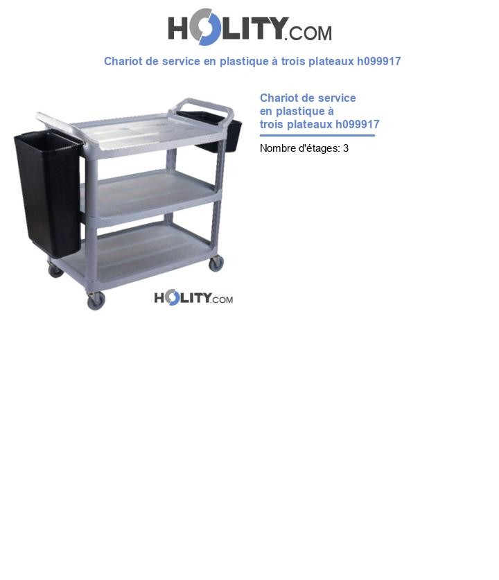 Chariot de service en plastique à trois plateaux h099917