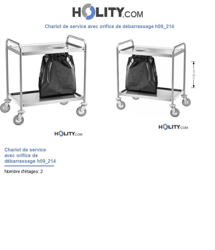 Chariot de service avec orifice de débarrassage h09_214
