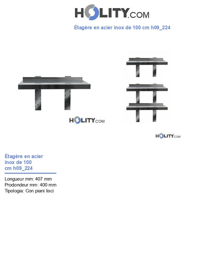 Étagère en acier inox de 100 cm h09_224