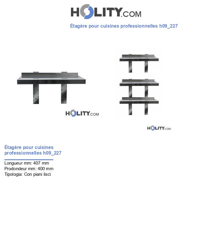 Étagère pour cuisines professionnelles h09_227