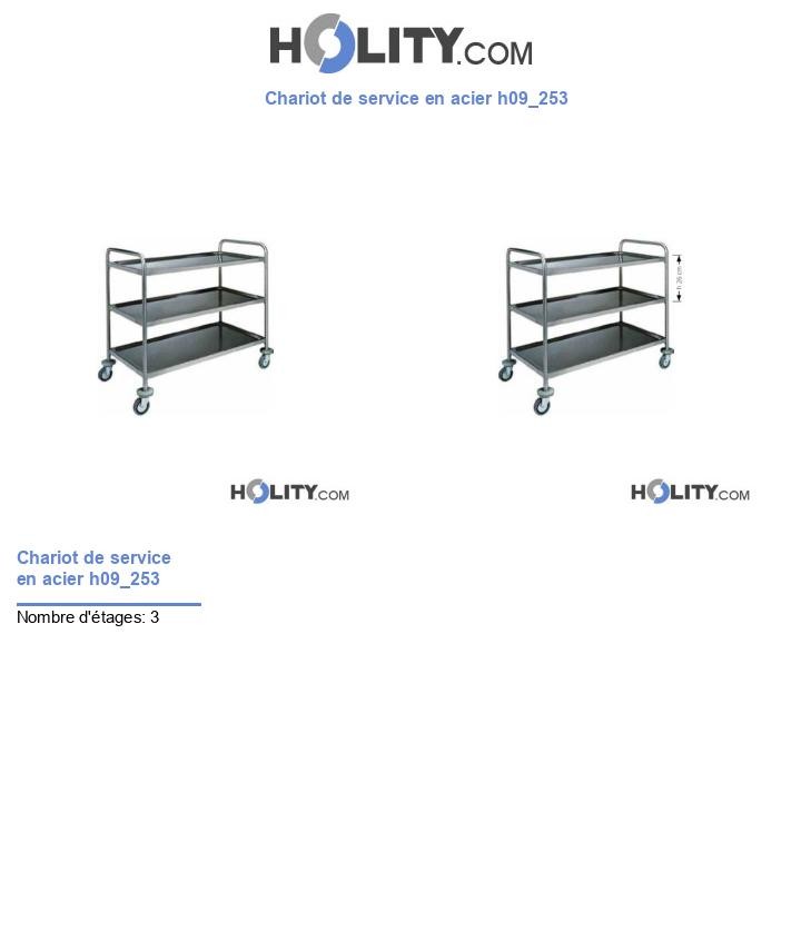 Chariot de service en acier h09_253